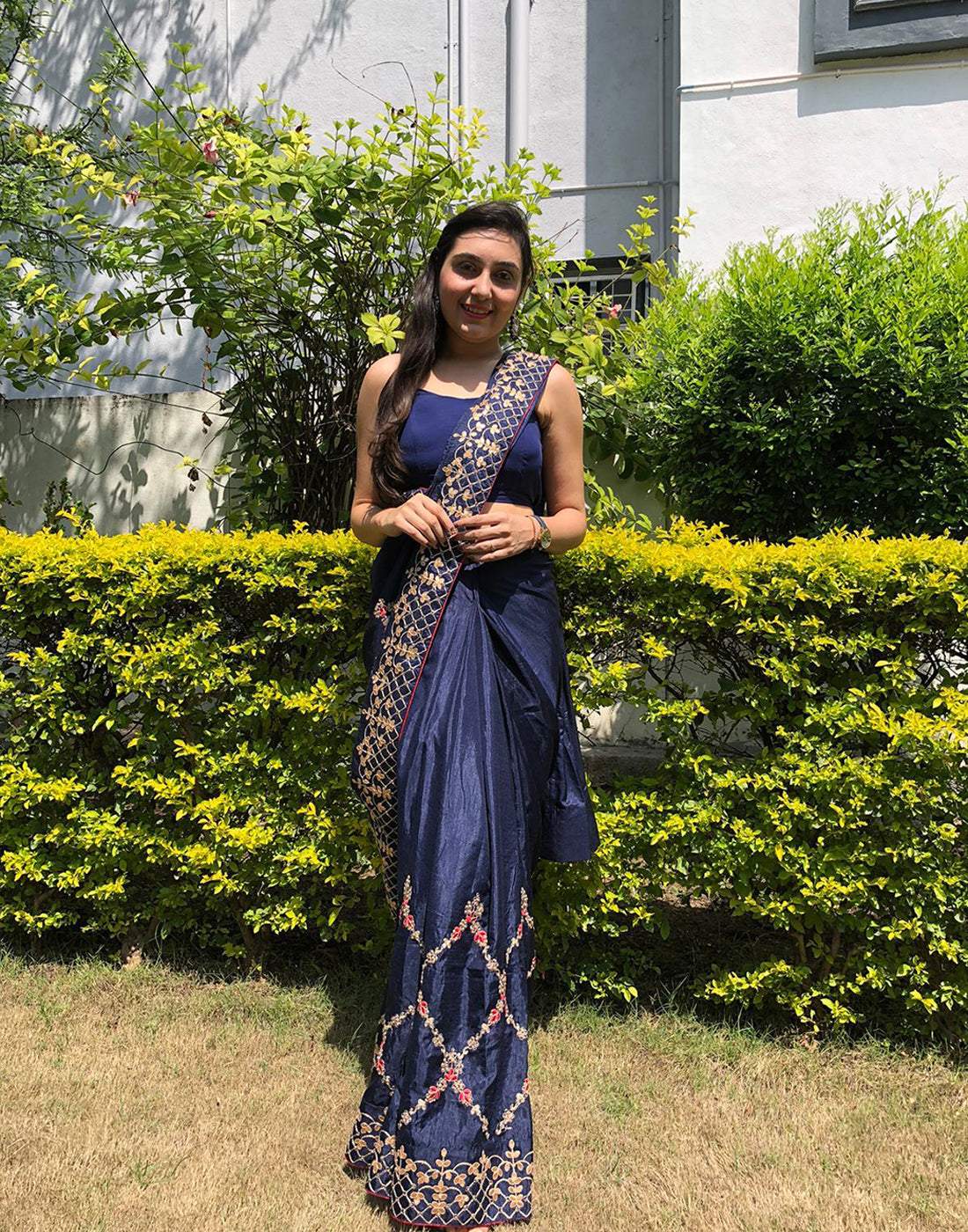 Shopesy Kasab Silk Saree with Beautiful Embroidery Jaipuri with Ceramic Pearl and Silk Blouse for Wedding