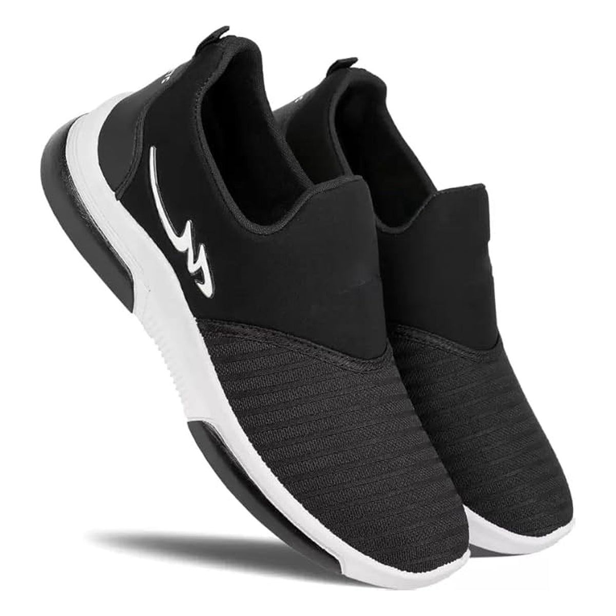 Men's Black Slip-On Walking Shoes