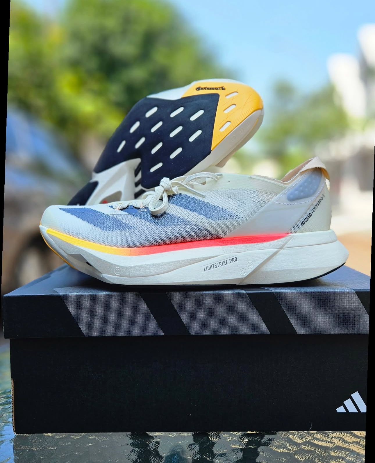 Adidas Adizero Pro 3 White Running Shoes