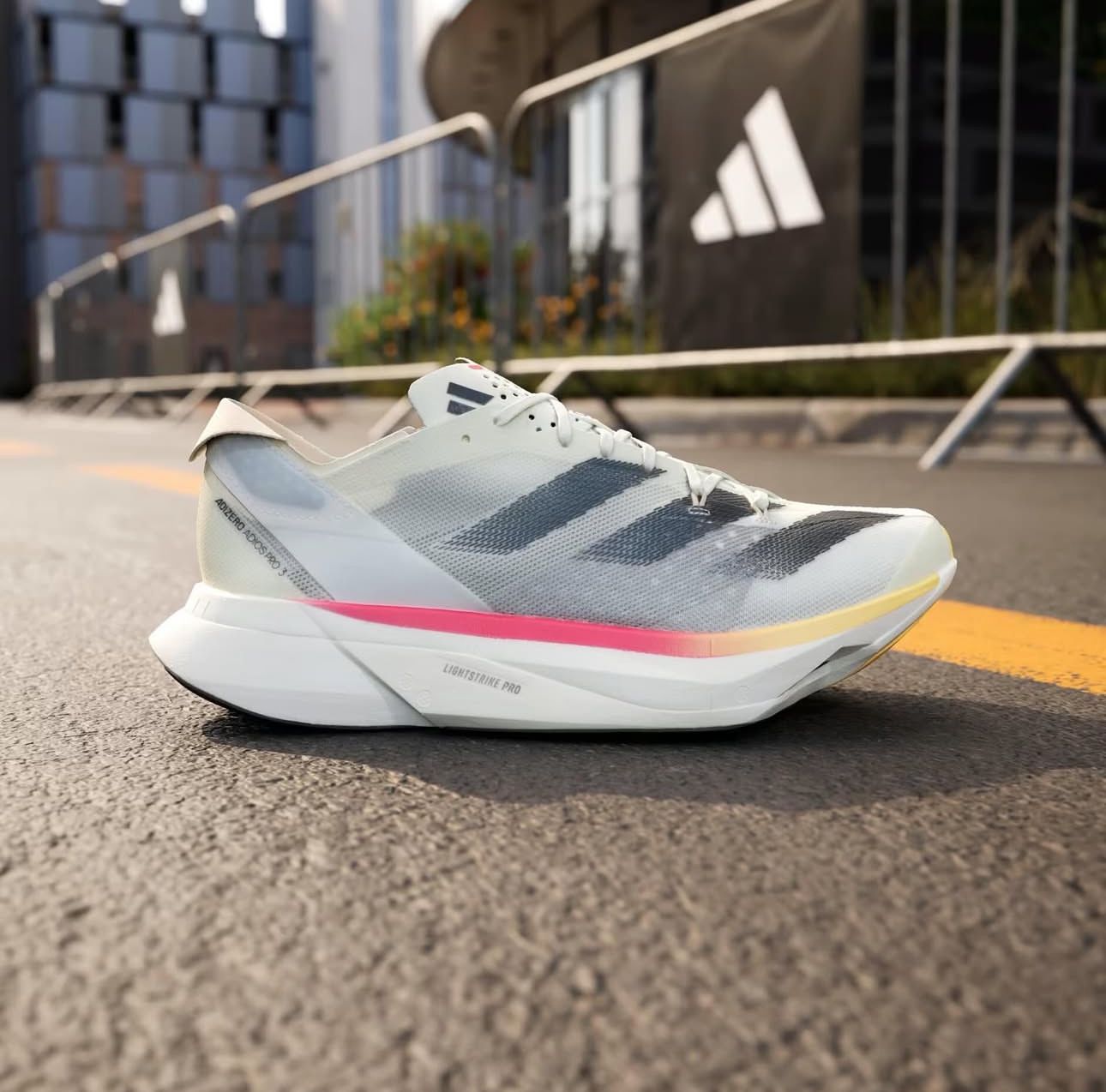 Adidas Adizero Pro 3 White Running Shoes