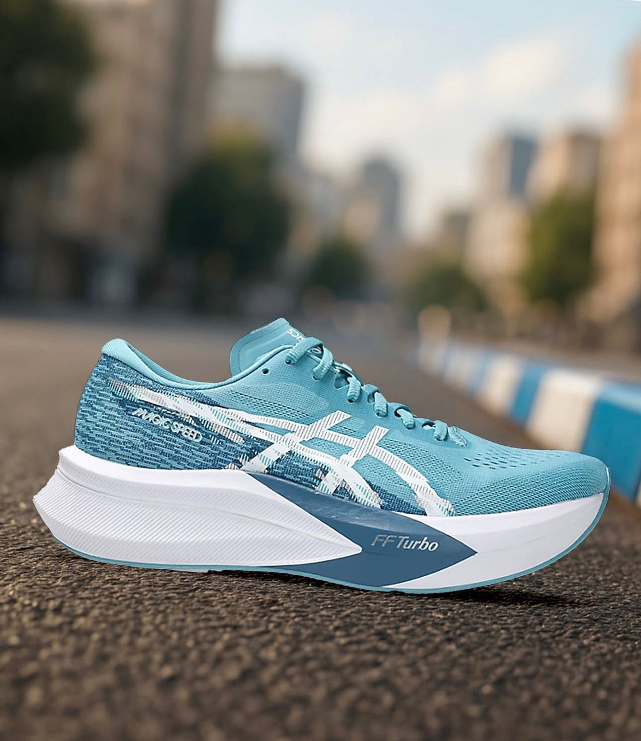 Asics Magic Speed 4 Cyan Running Shoes