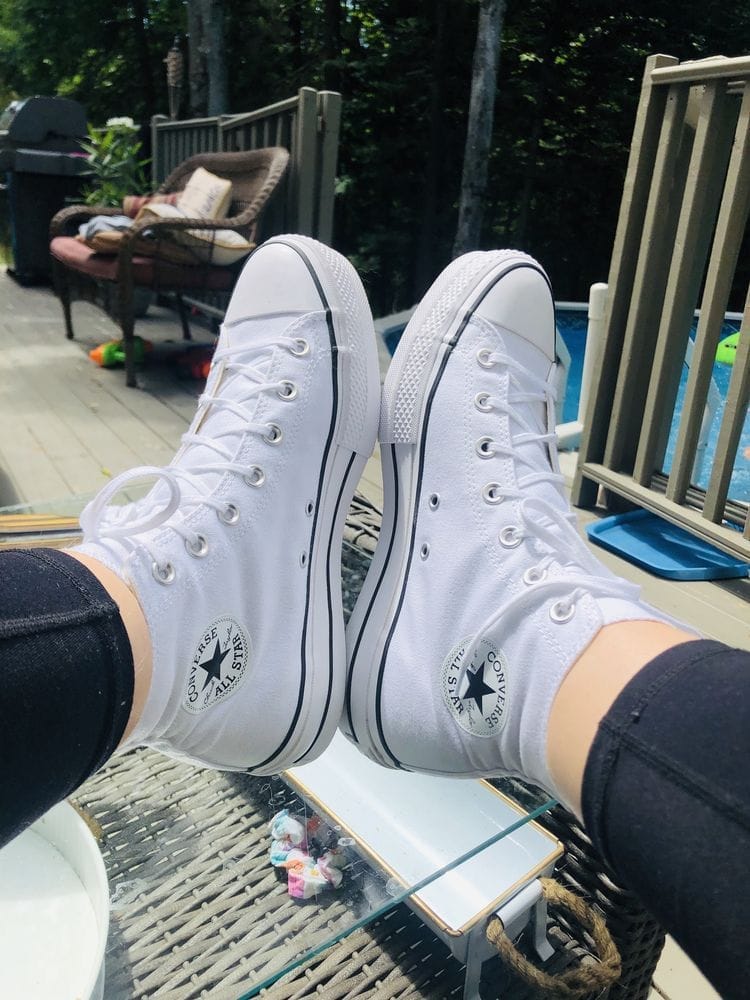 Branded All Star White Long Sneakers