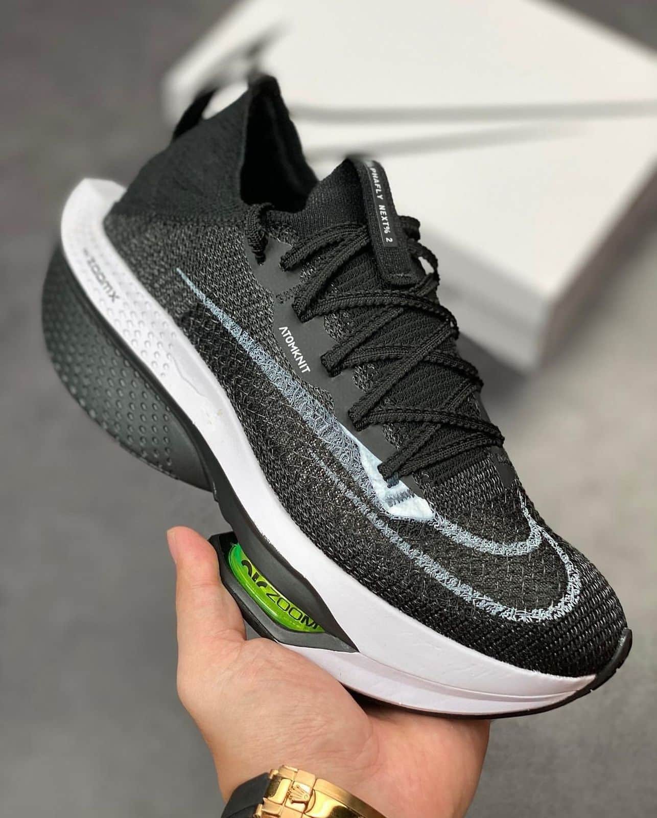 Branded Air Zoom Alphafly Next Black White Running Shoes