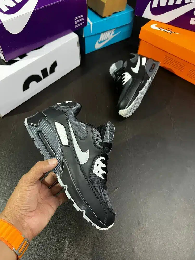 Branded Airmax 90 Black White Running Shoes