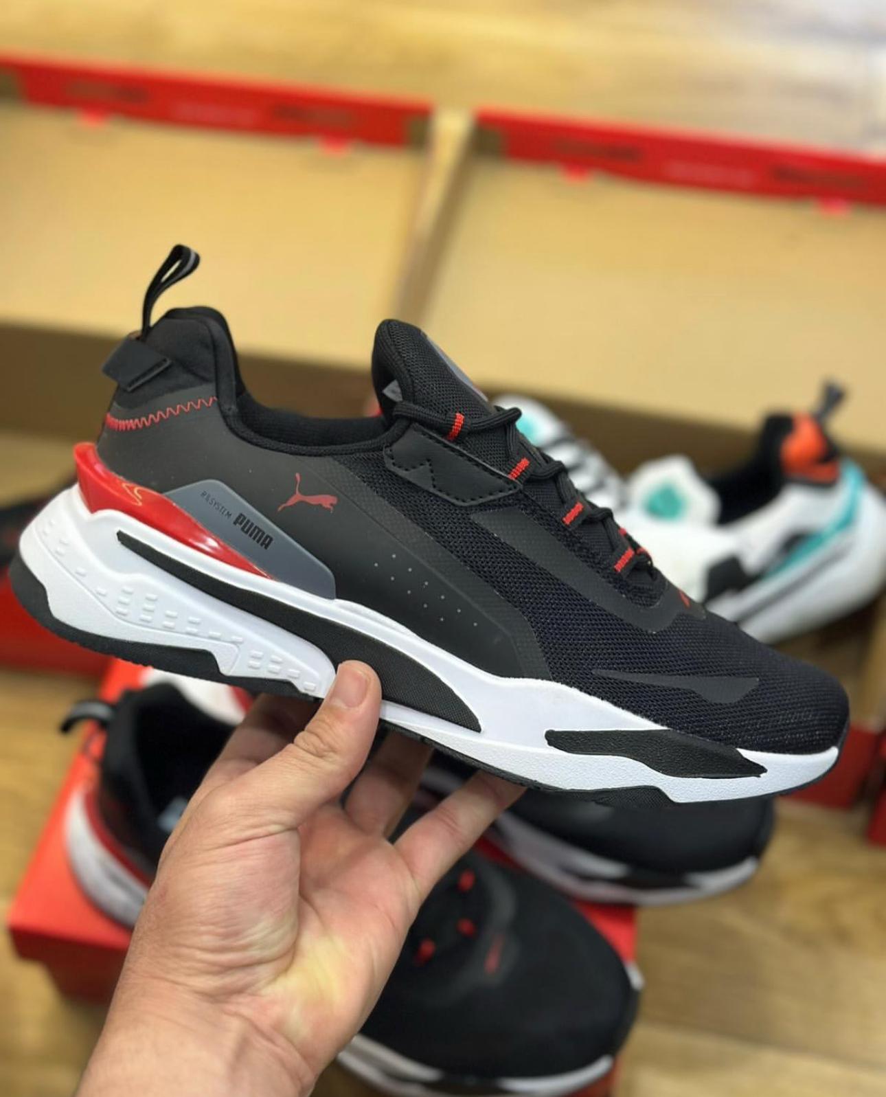 Puma RSX System Black Red Sneakers
