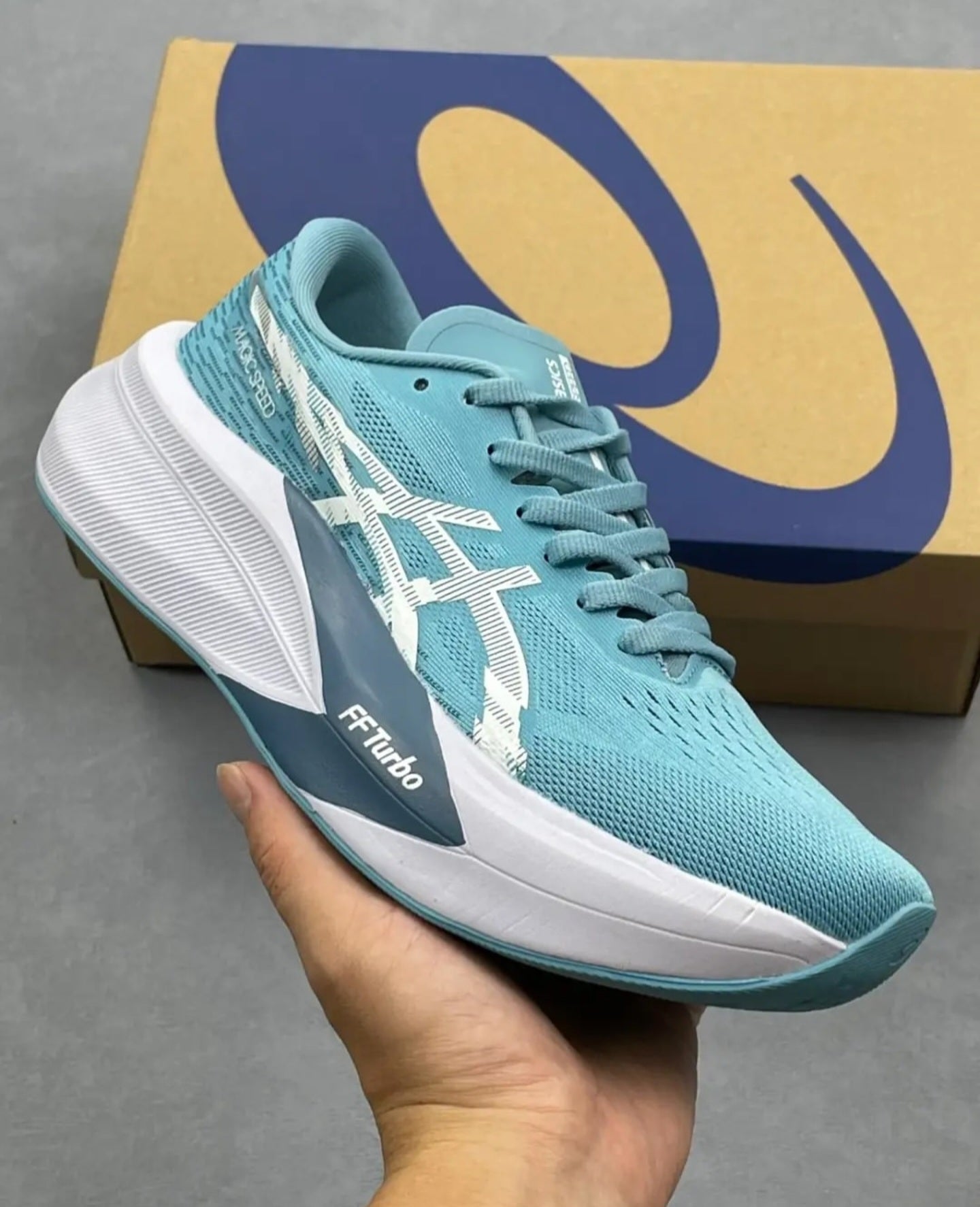 Asics Magic Speed 4 Teal Blue Running Shoes