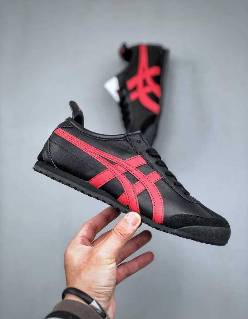 Onitsuka Tiger Mexico 66 Black Classic Red Sneakers