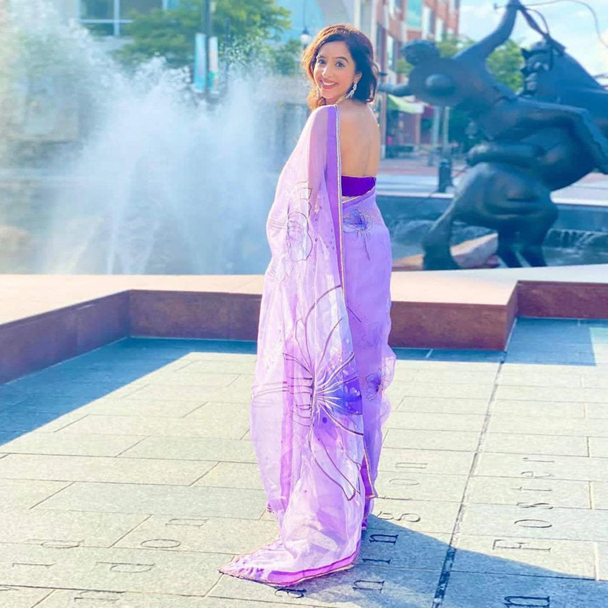 Shopesy Organza Silk Saree with Beautiful Hand Silver Zari and Silk Blouse for Wedding