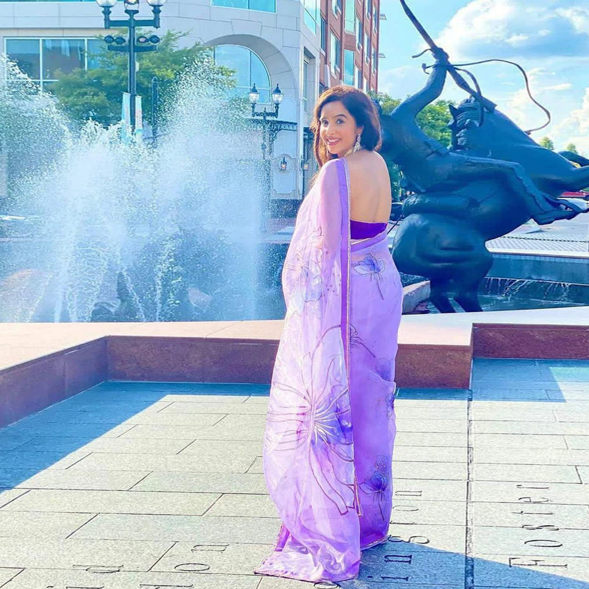 Shopesy Organza Silk Saree with Beautiful Hand Silver Zari and Silk Blouse for Wedding