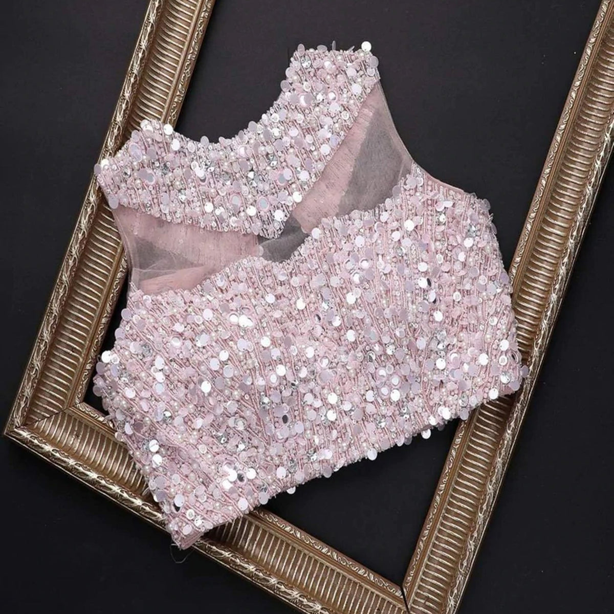 Shopesy Pink Organza Silk Saree with Embroidery and Mirror Work