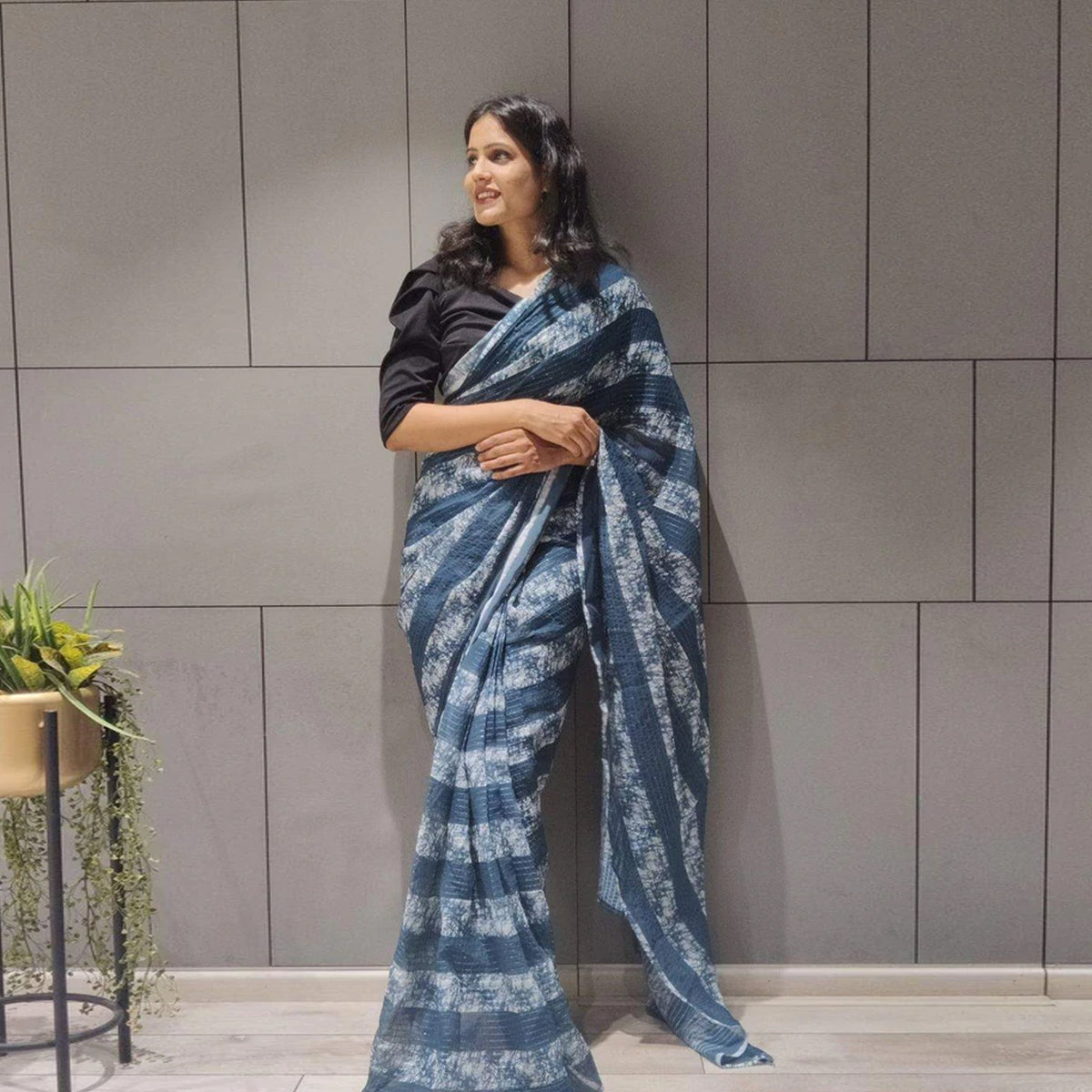 Shopesy Printed Ready to Wear Georgette Saree