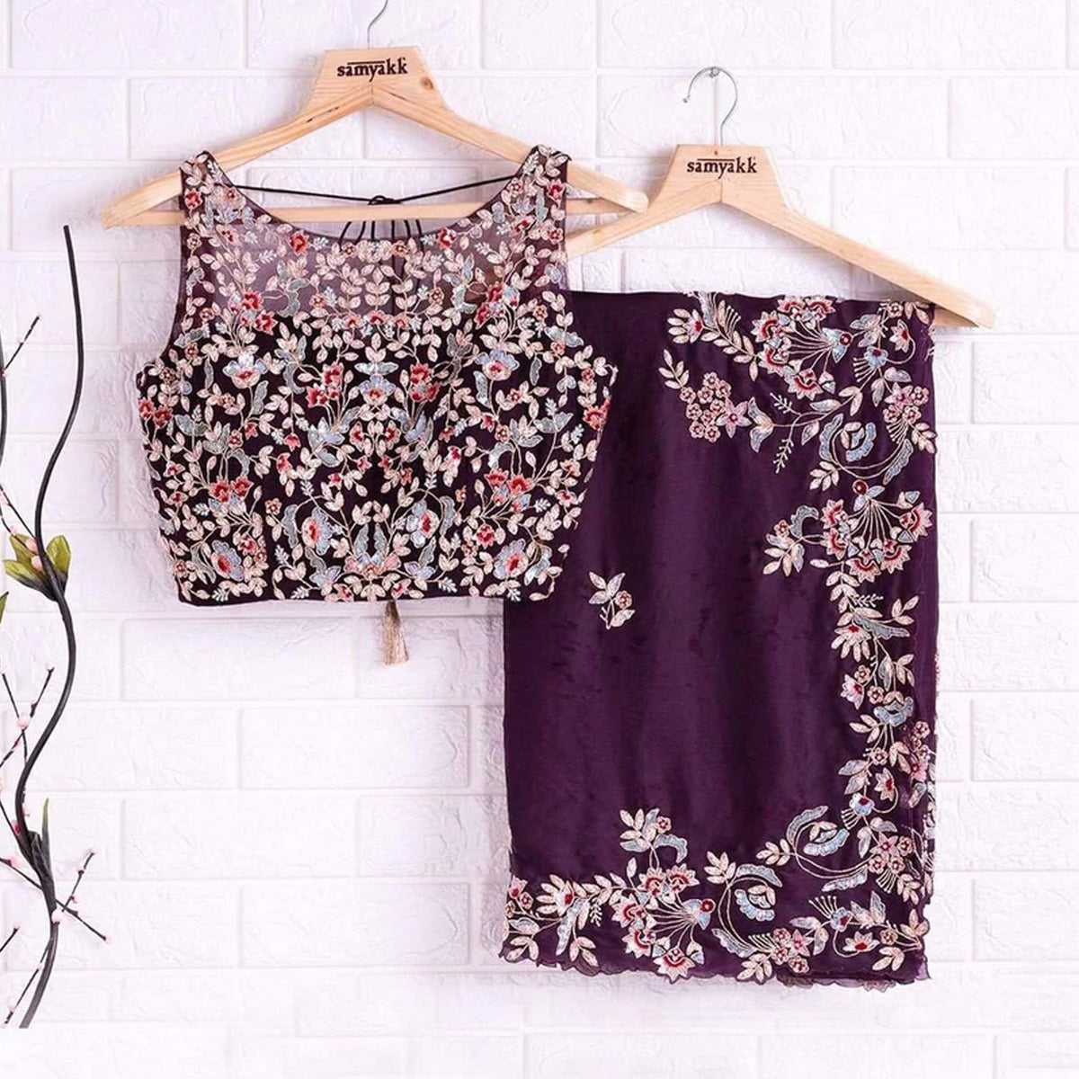 Shopesy Purple Saree In Kasturi Silk with Heavy Embroidery Work