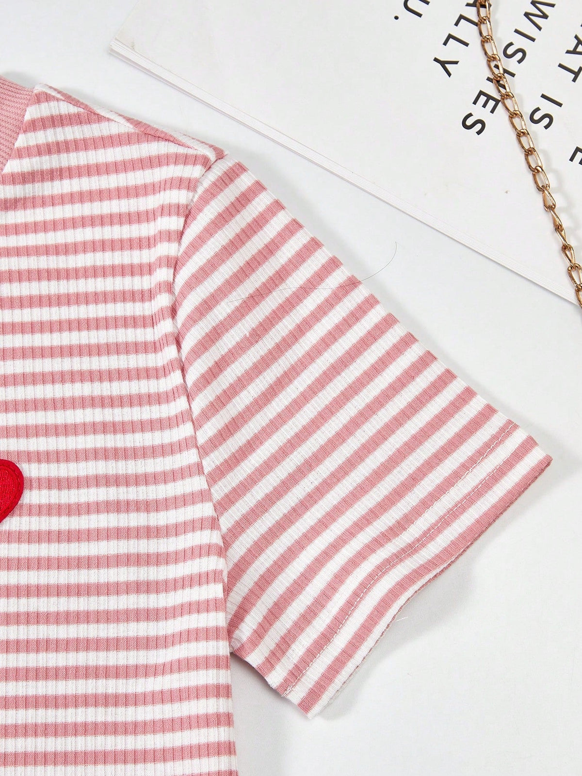 Shopesy Girls Pink Stripe Bodycon Dress