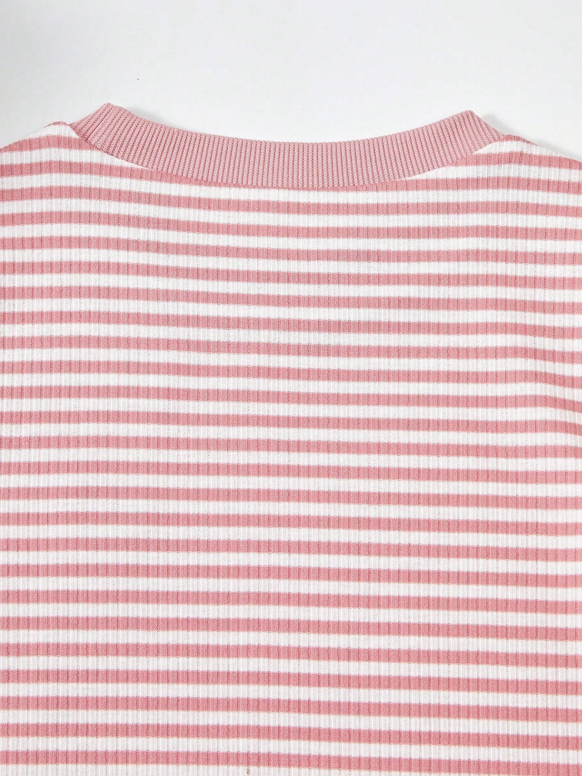 Shopesy Girls Pink & White Striped Ribbed Bodycon Dress