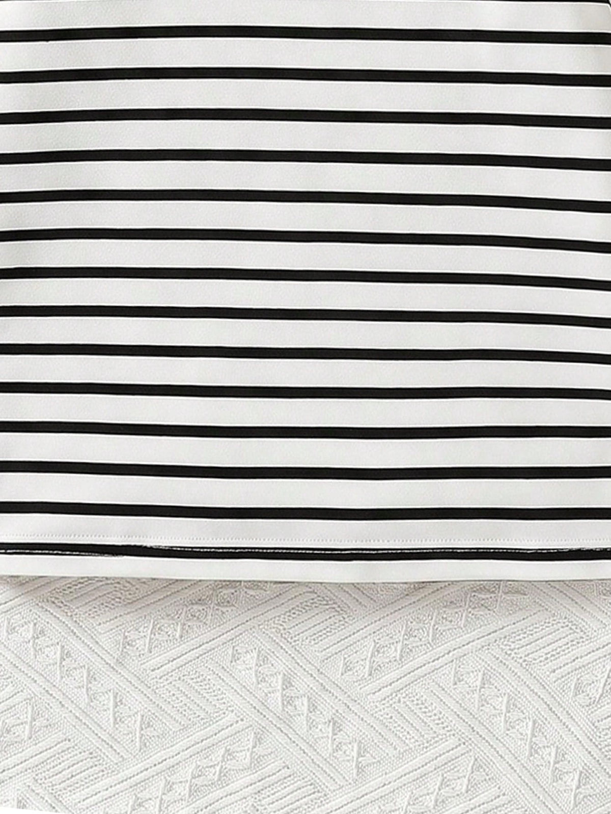 Shopesy Girls Black & White Striped Ribbed Bodycon Dress