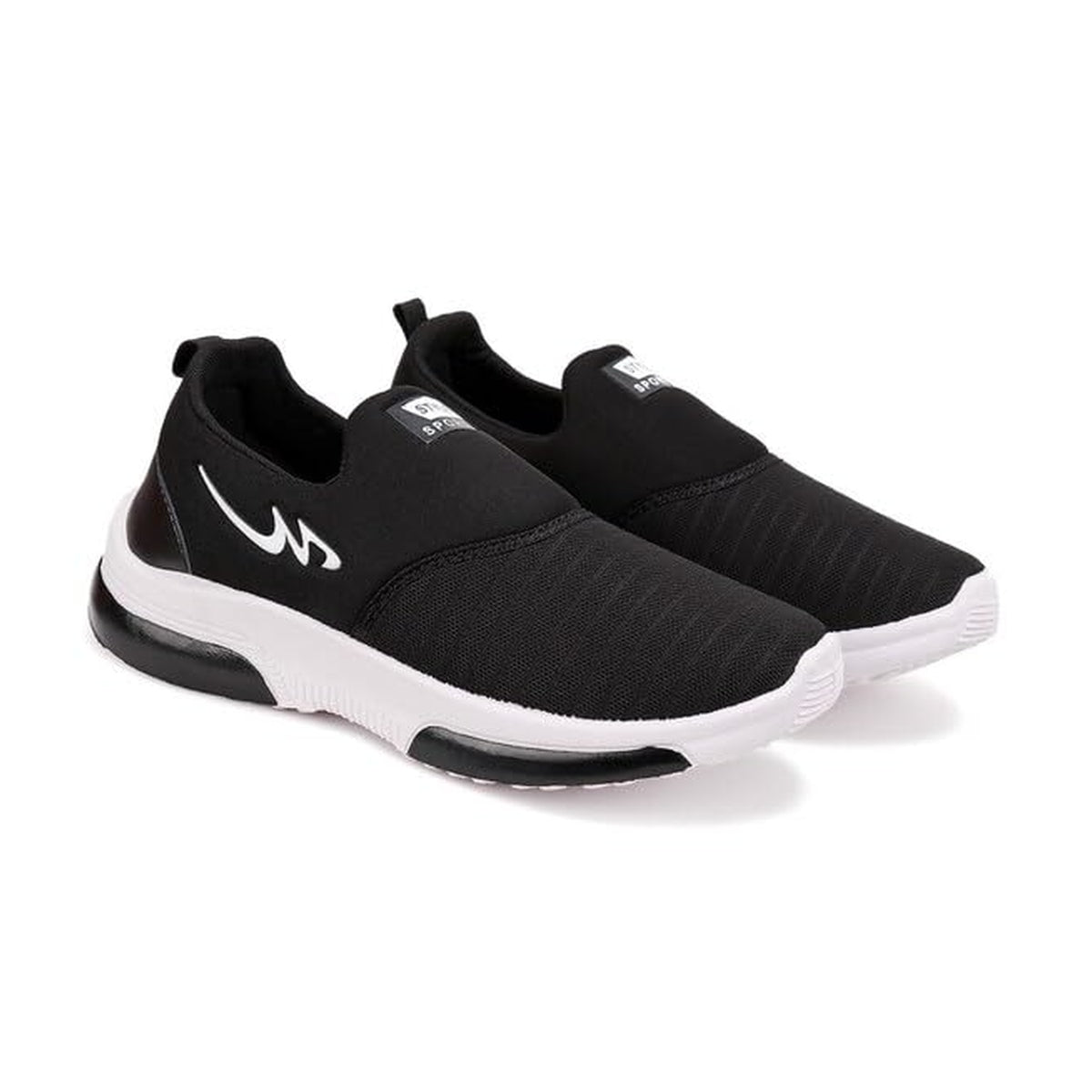 Men's Black Slip-On Walking Shoes