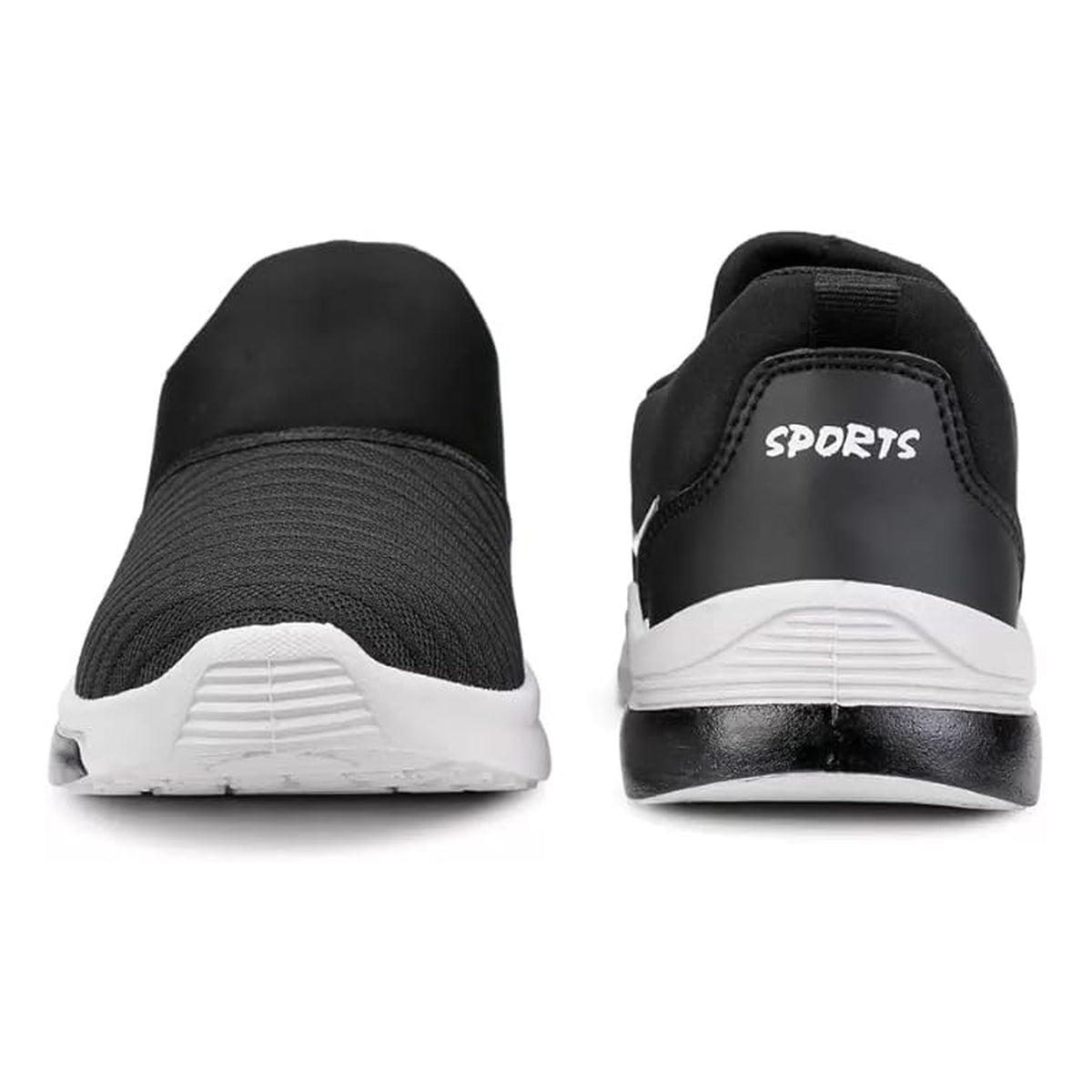 Men's Black Slip-On Walking Shoes