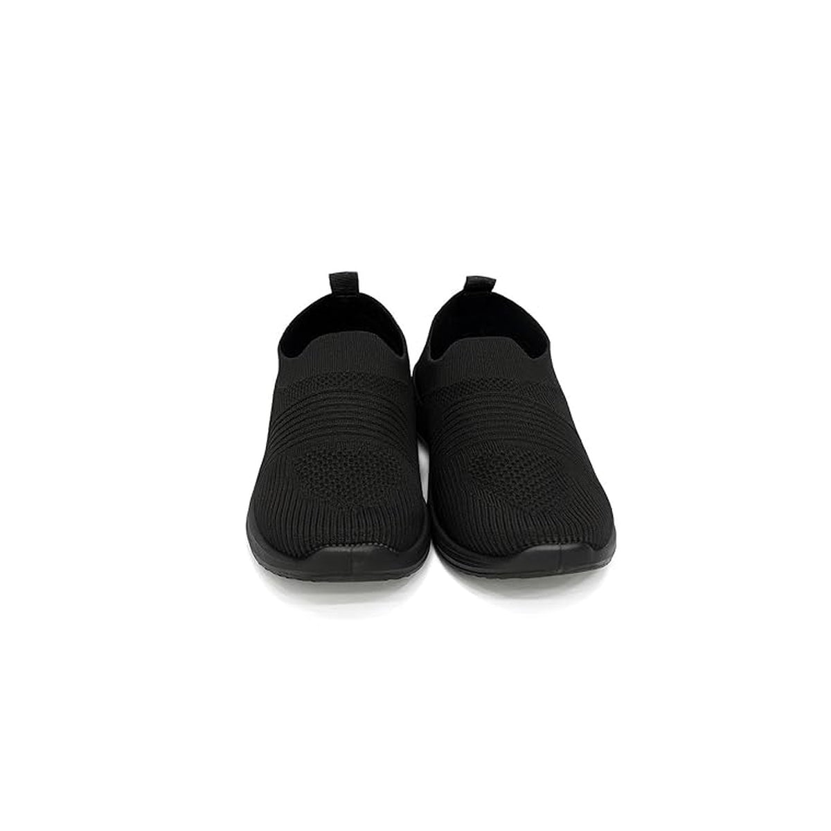 Men's Black Slip-On Knit Walking Shoes