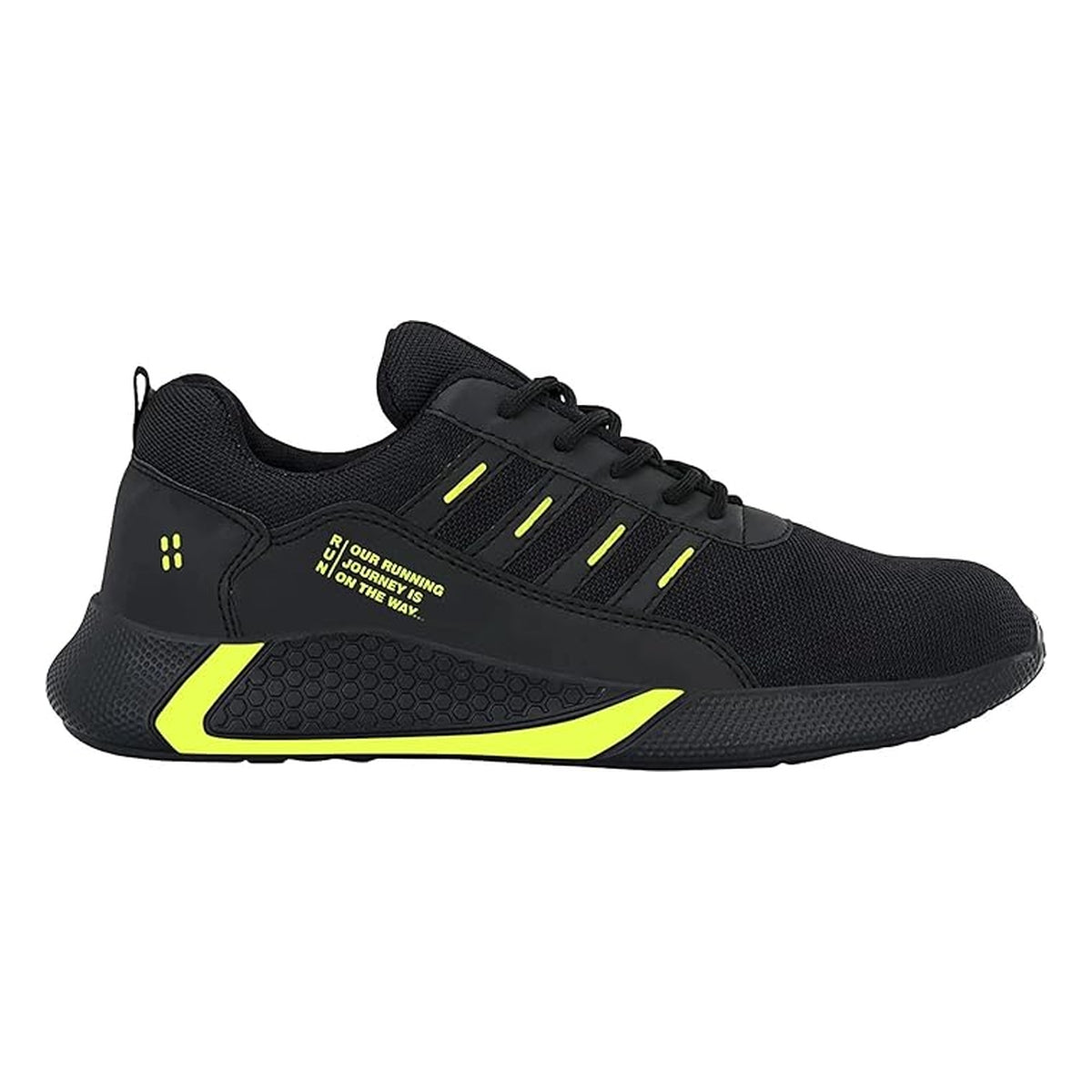 Men's Black Neon Green Running Shoes