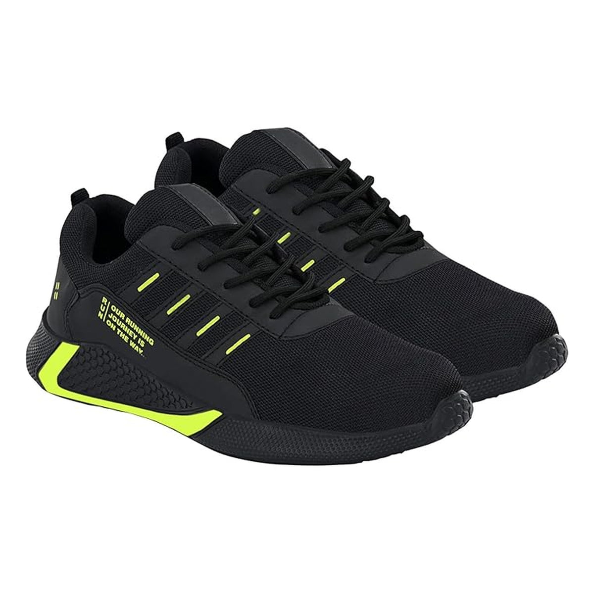 Men's Black Neon Green Running Shoes