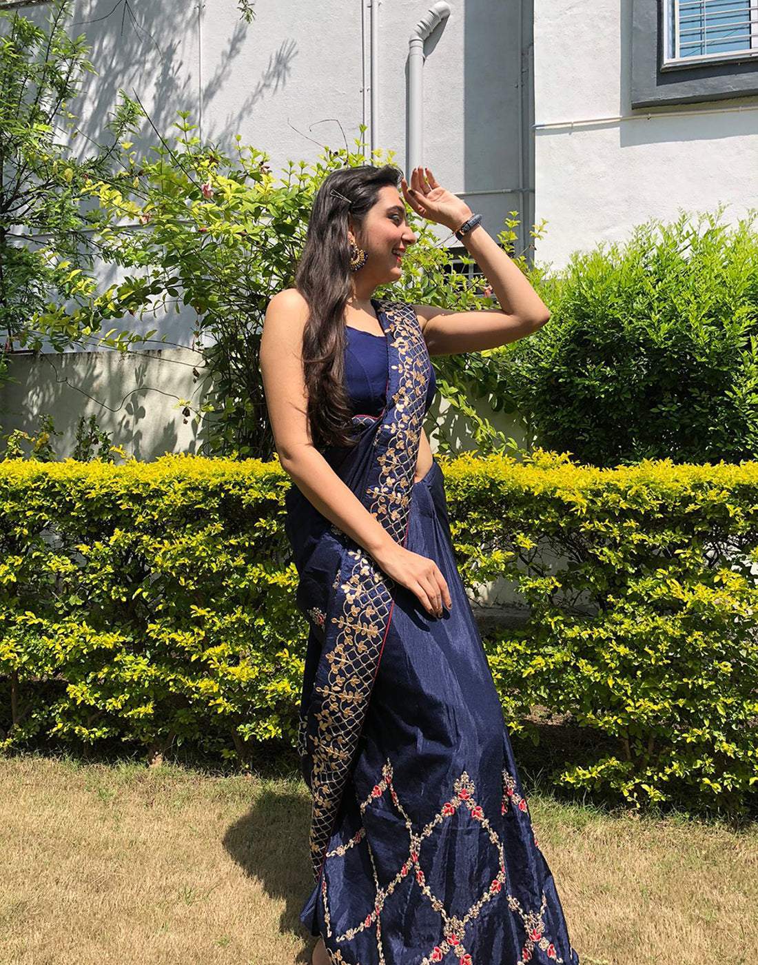 Shopesy Kasab Silk Saree with Beautiful Embroidery Jaipuri with Ceramic Pearl and Silk Blouse for Wedding