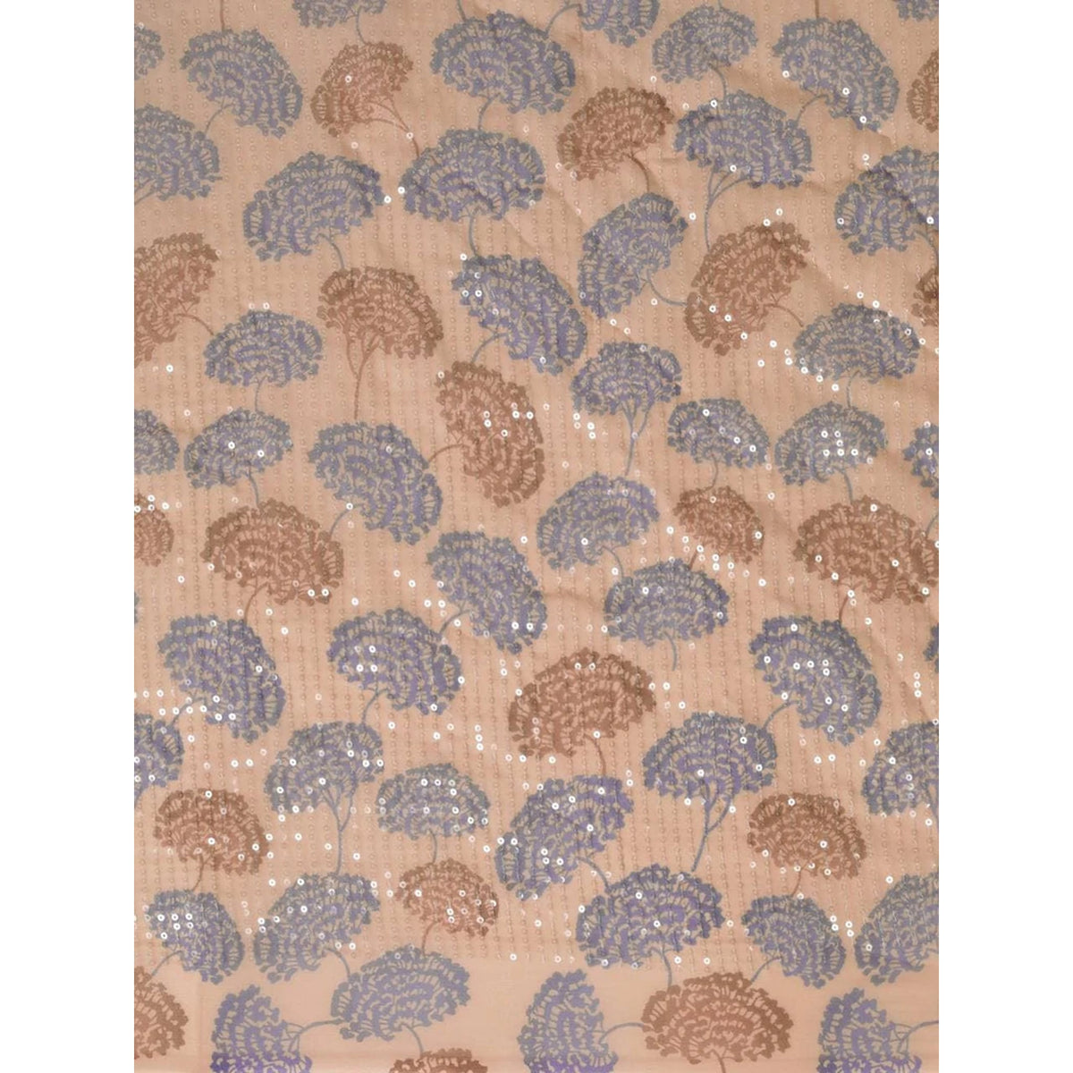 Shopesy Full sequence Beige Saree with Coffee Blouse