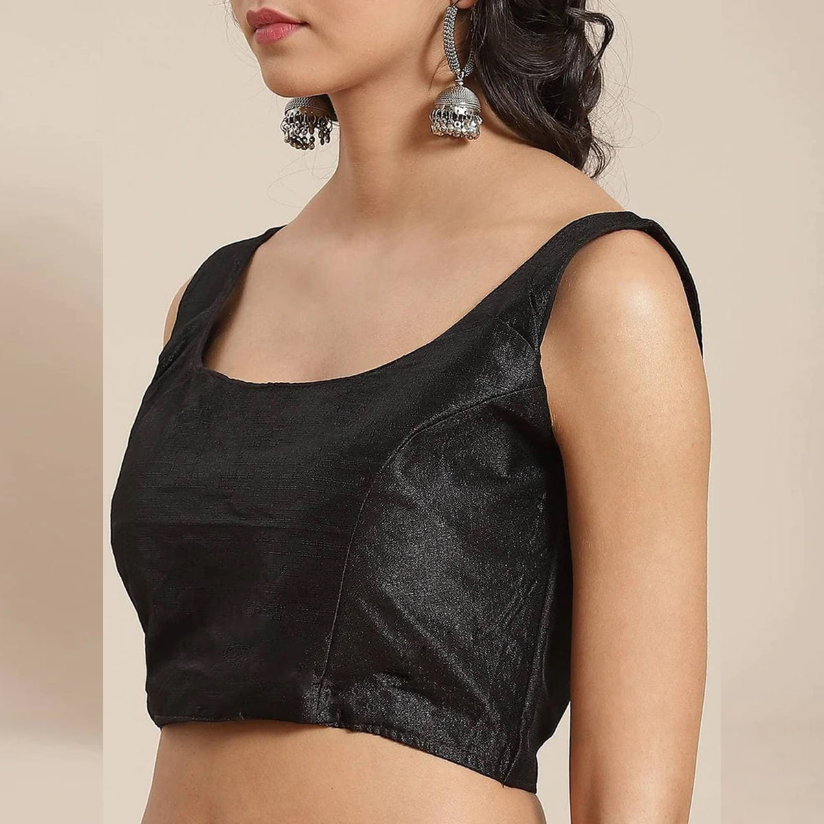 Shopesy Full sequence Pink Saree with Black Blouse