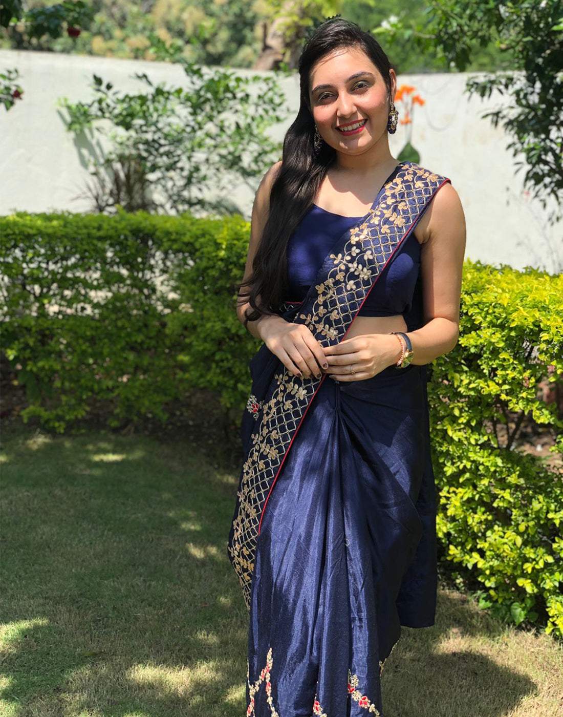 Shopesy Kasab Silk Saree with Beautiful Embroidery Jaipuri with Ceramic Pearl and Silk Blouse for Wedding