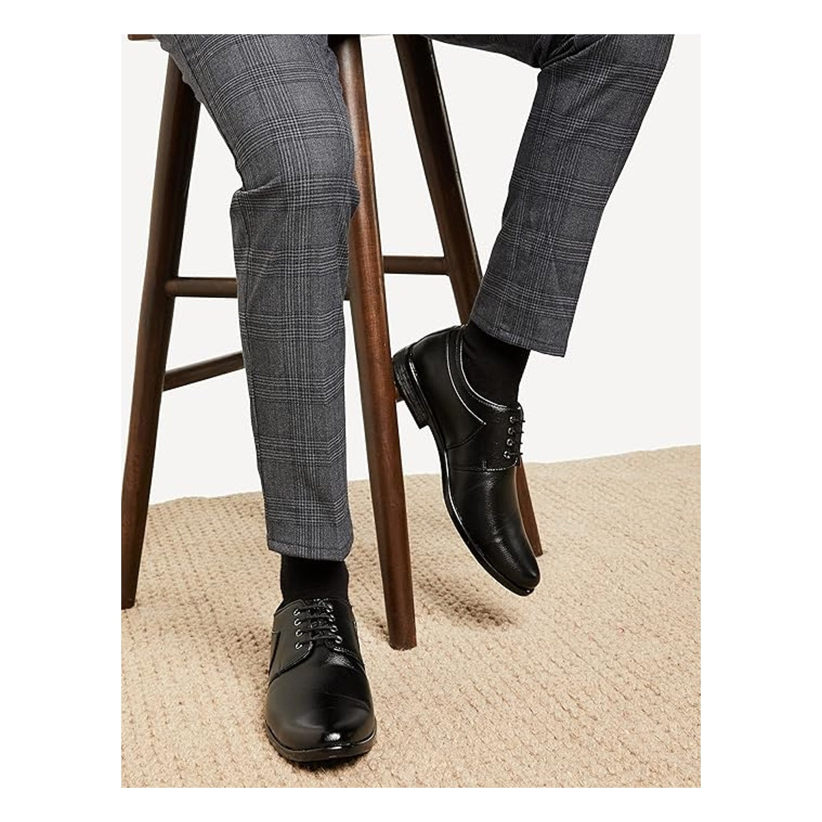 Men's Classic Black Formal Lace-Up Shoes