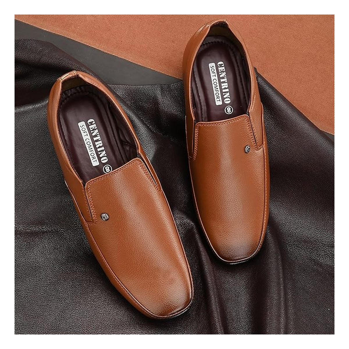 Men's Tan Slip-On Formal Shoes