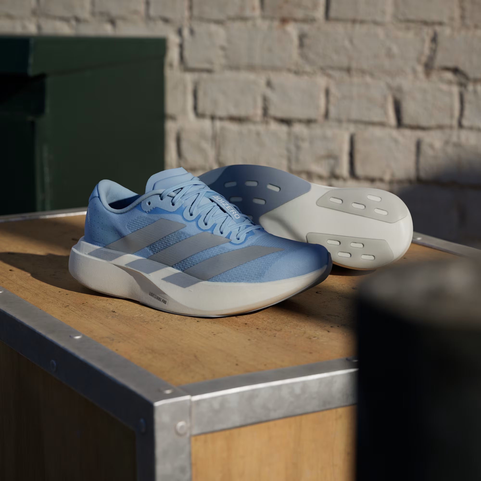 Adidas Adizero Evo SL Glow Blue Running Shoes