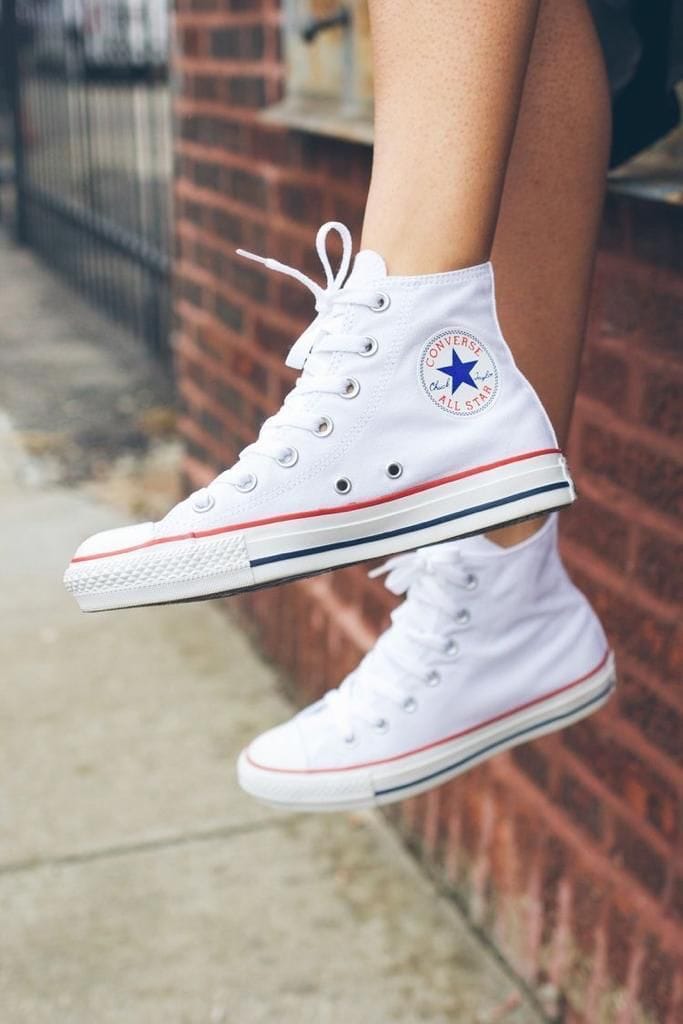 Branded All Star White Long Sneakers