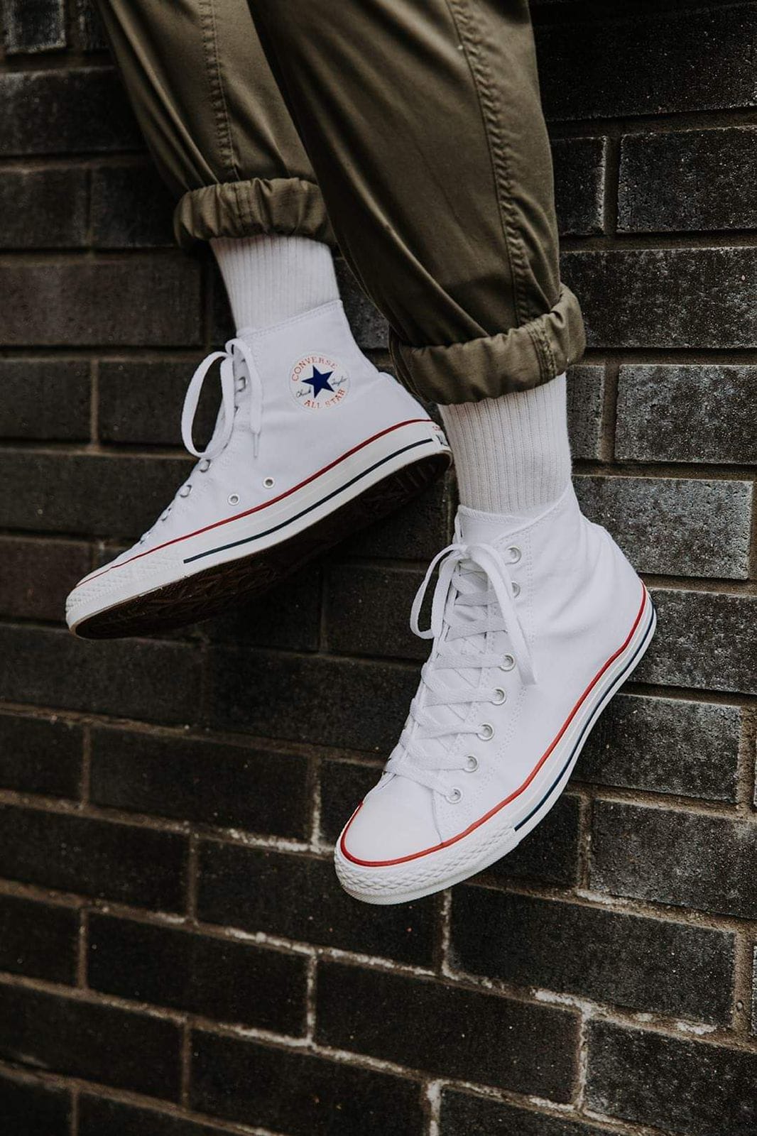 Branded All Star White Long Sneakers