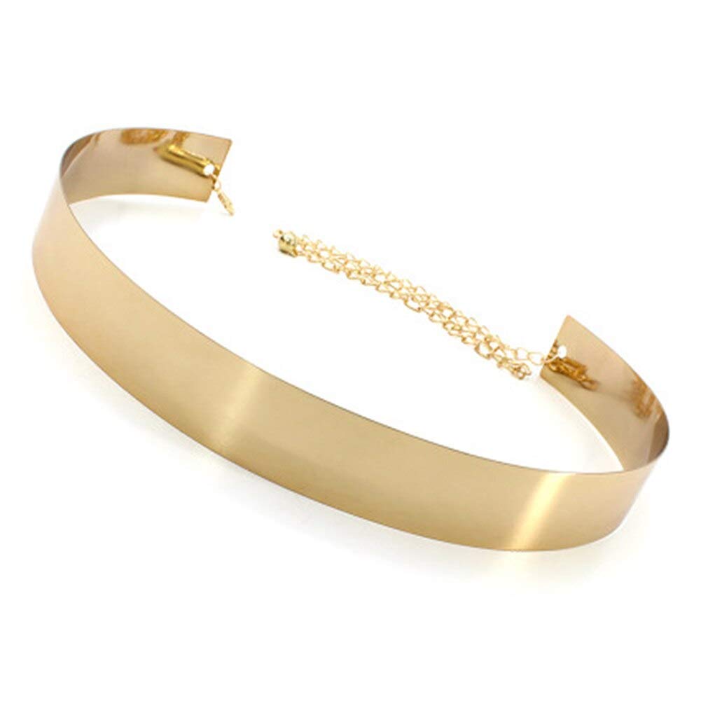 Shopesy Indian Saree Gown Hip Waist Polished Plain Mirror Metal Chain Belt for Women