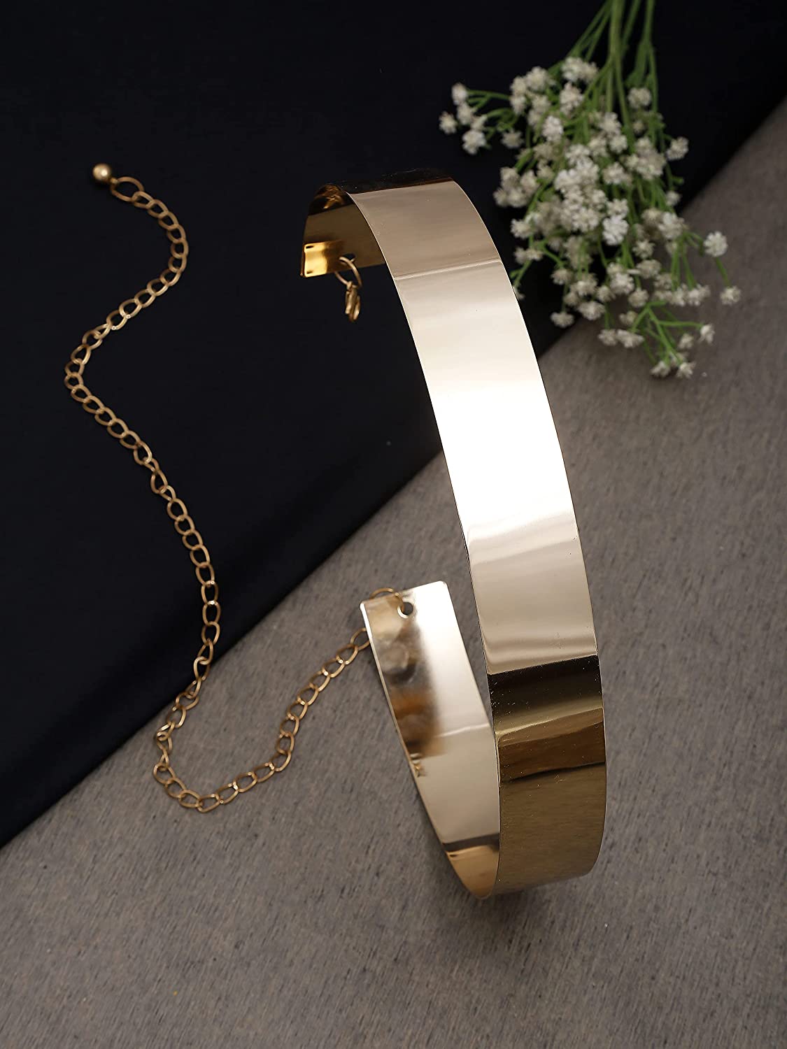 Shopesy Indian Saree Gown Hip Waist Polished Plain Mirror Metal Chain Belt for Women