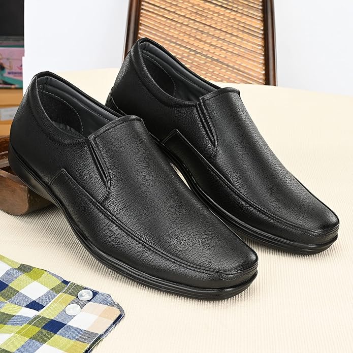 Men's Black Slip-On Comfort Formal Shoes