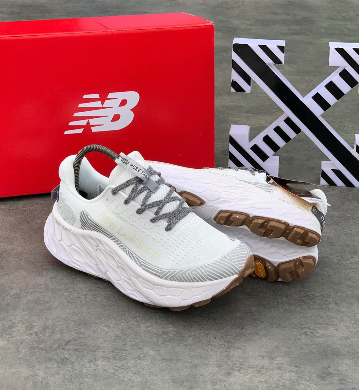 New Balance Fresh Foam X More Trail V3 Light Grey Running Shoes