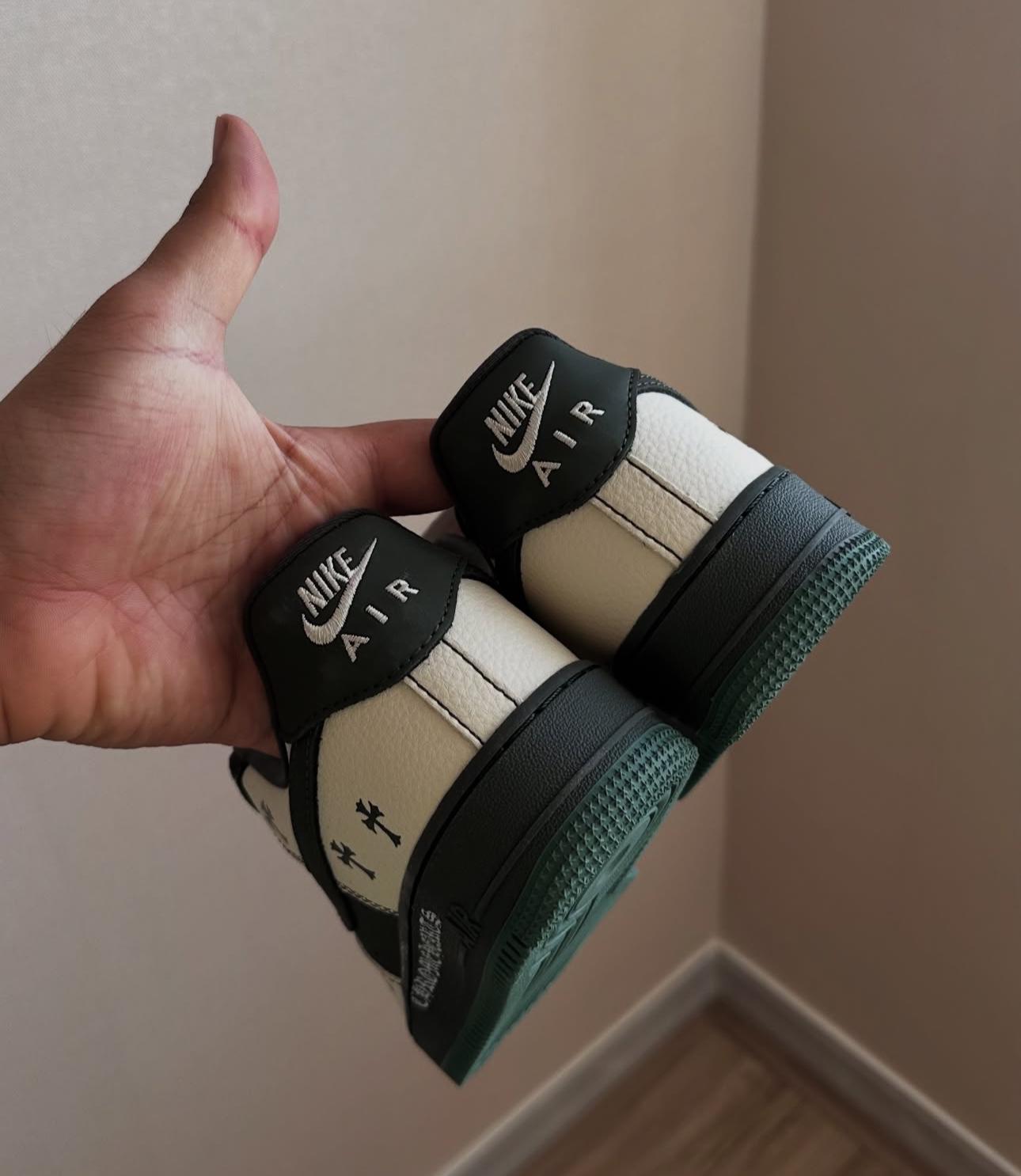 Nike Airforce 1 Dark Green Leather Sneakers