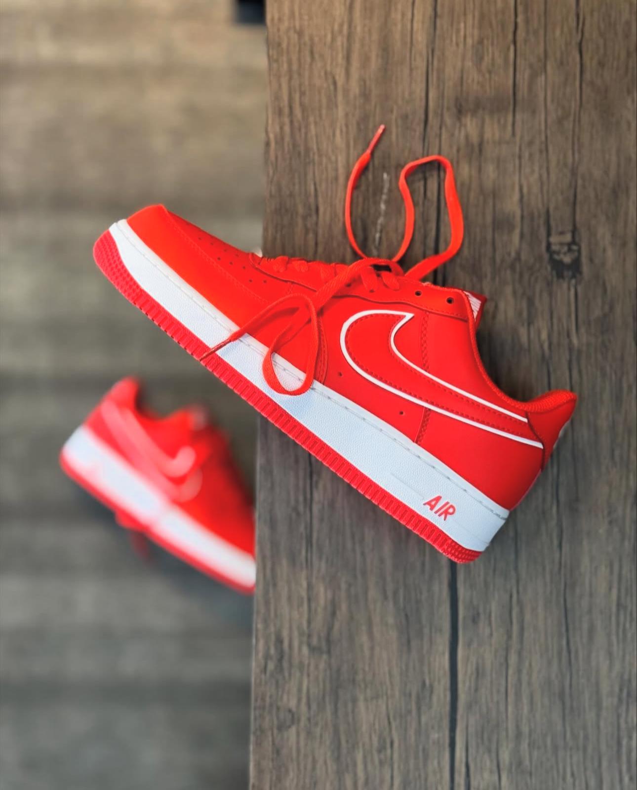Nike Airforce 1 Red Leather Sneakers