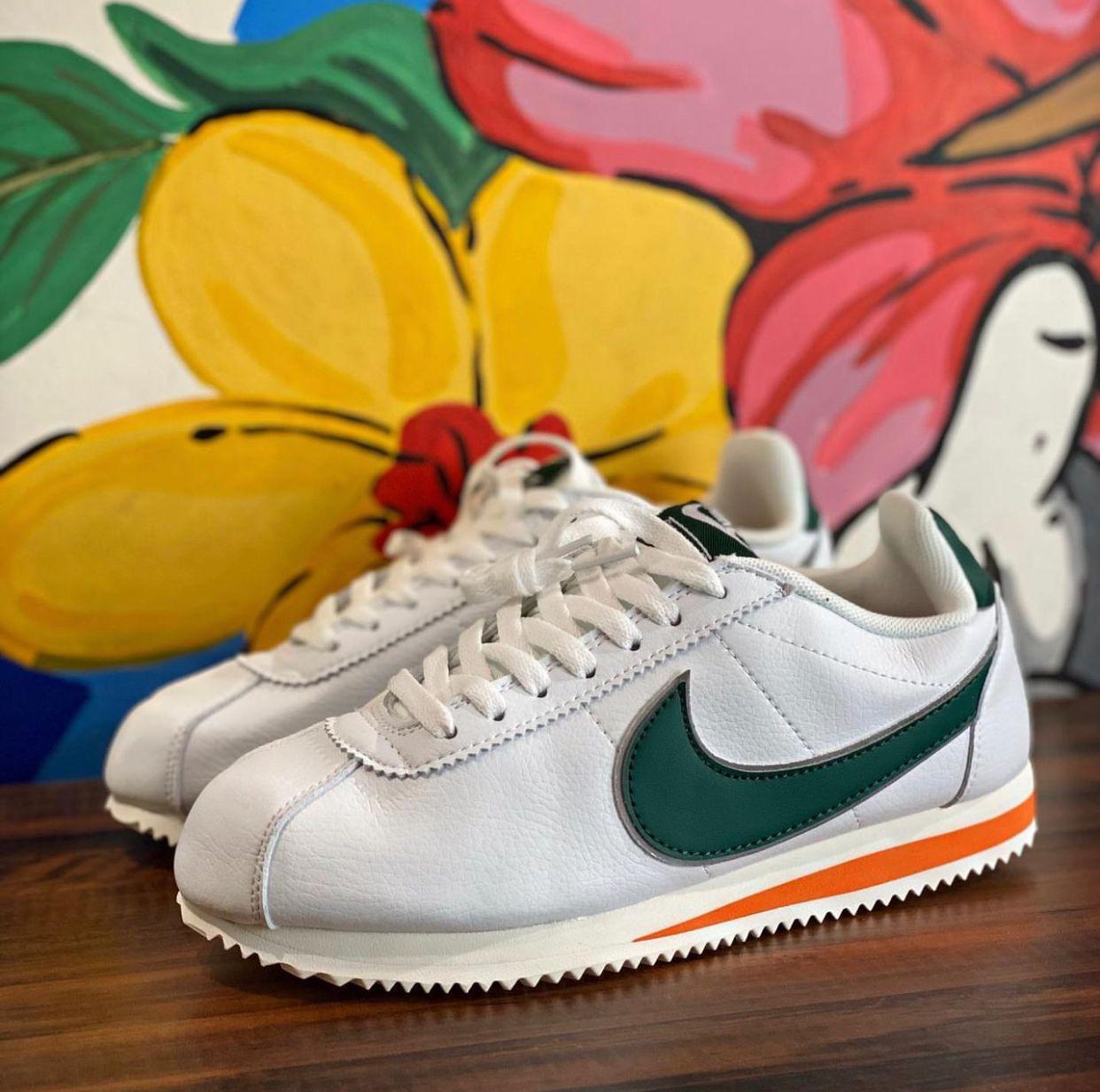 Nike Cortez White Green Sneakers