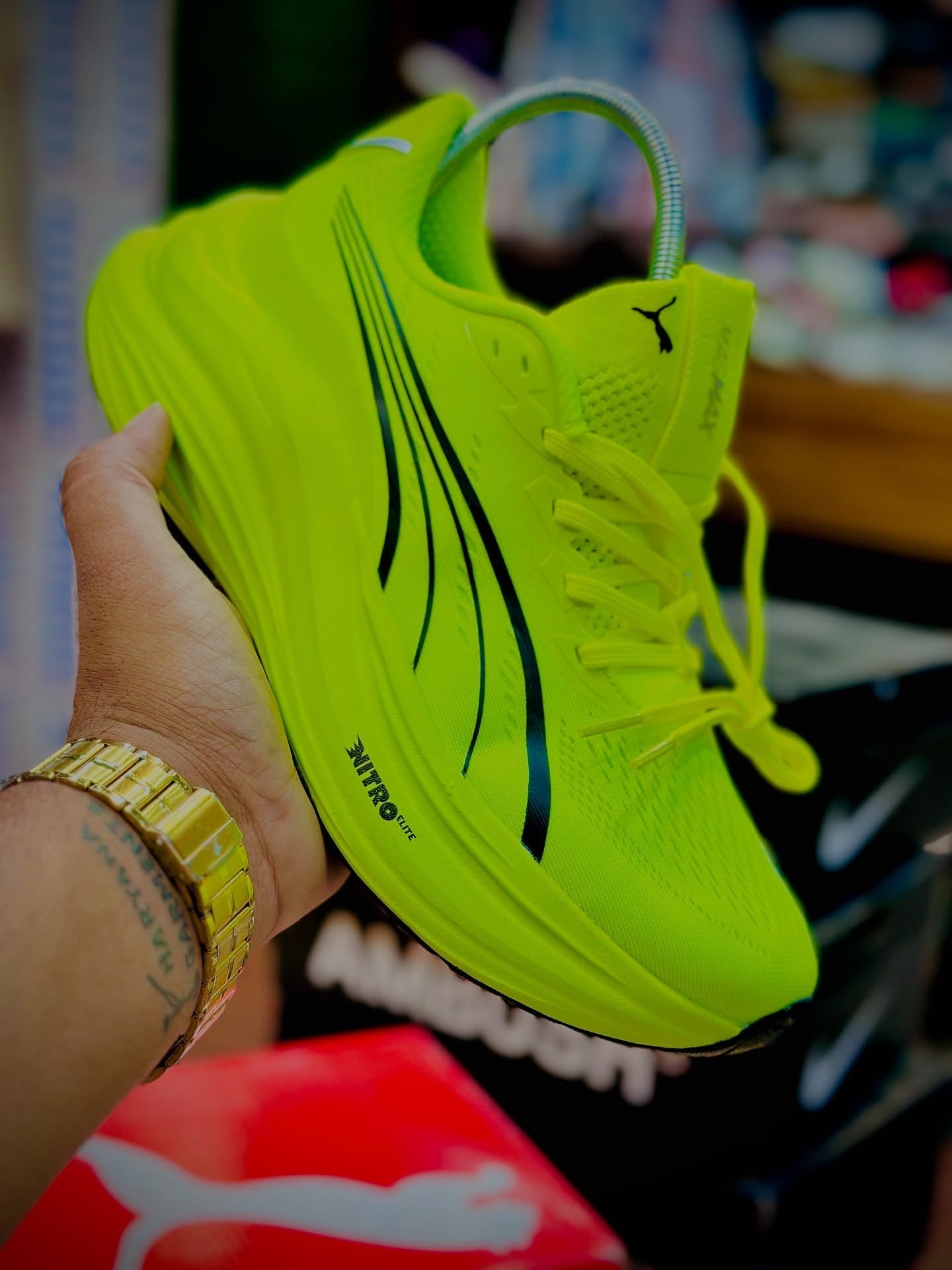 Puma Nitro Magmax Green Running Shoes
