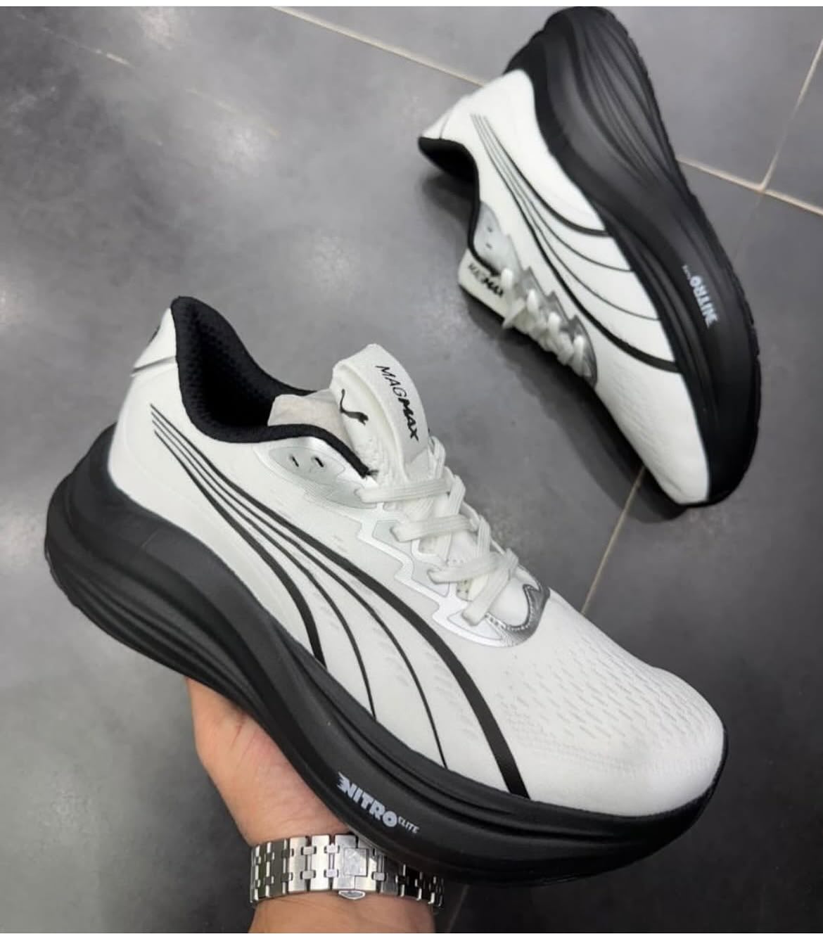Puma Nitro Magmax White Running Shoes