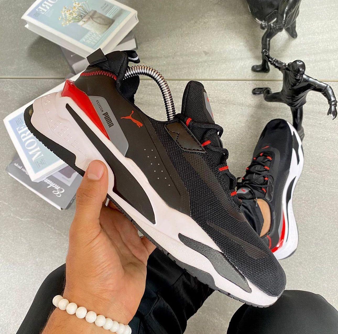Puma RSX System Black Red Sneakers