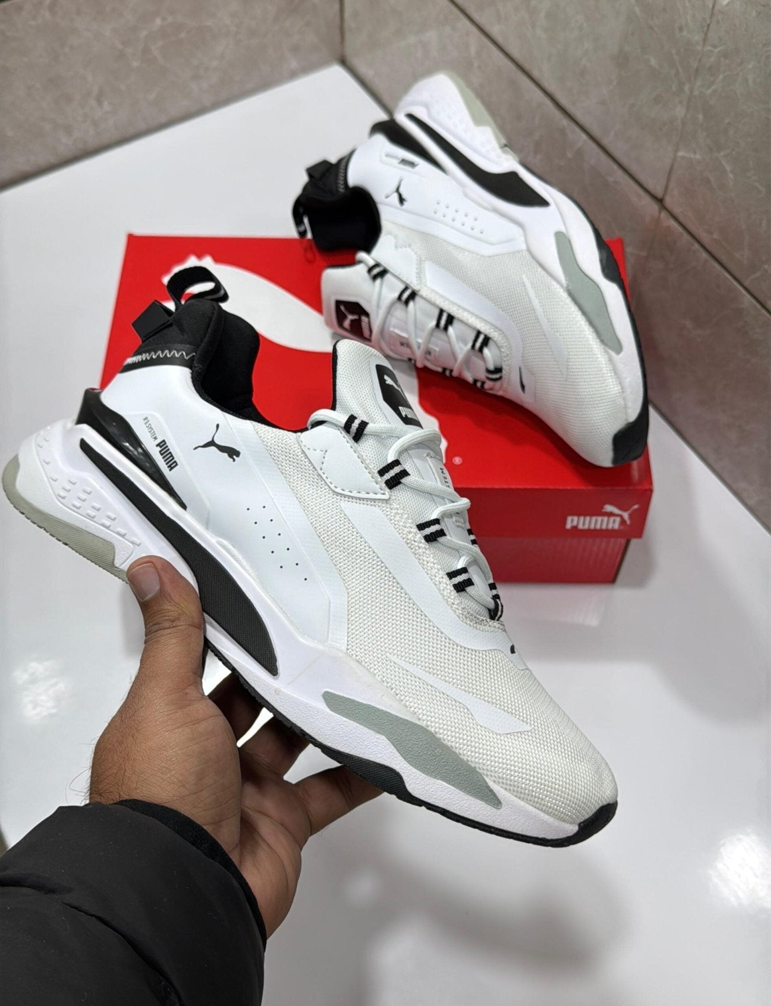 Puma RSX System White Black Sneakers