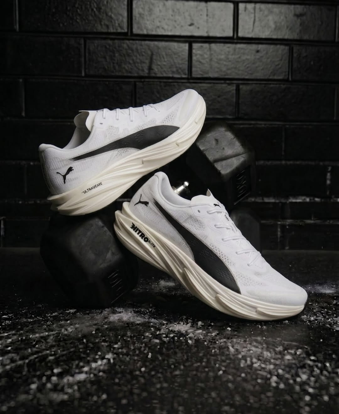 Puma Deviate Nitro Elite 4 White Running Shoes