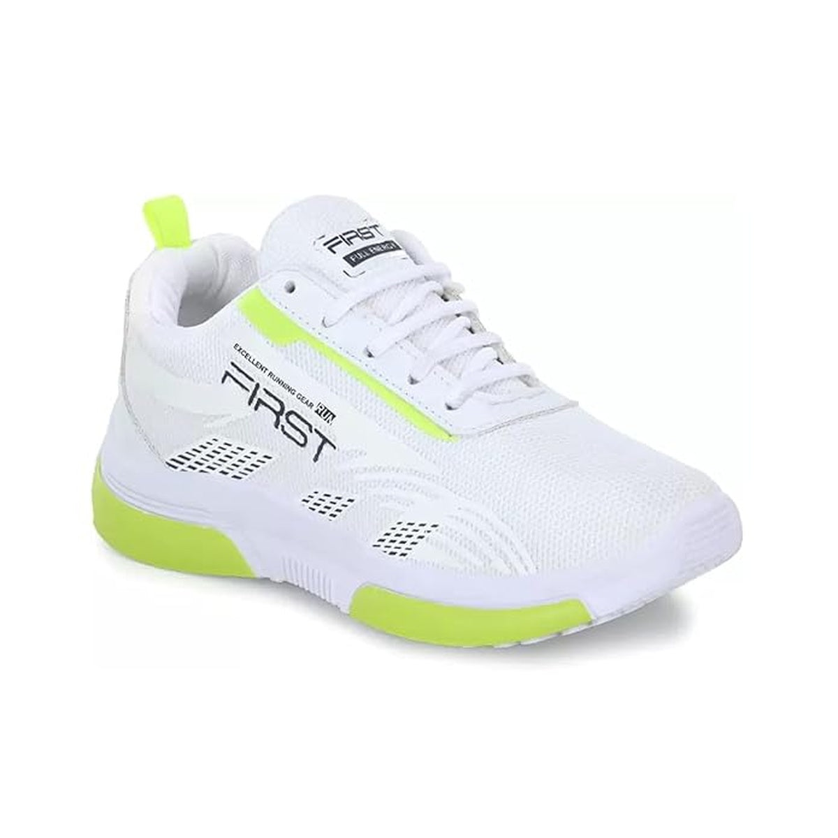 Men's White Neon Green Sports Running Shoes